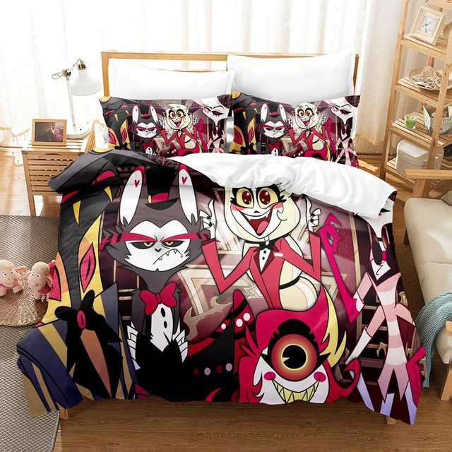 Hazbin Hotel Bettwäsche-Set mit Bettbezug und Kissenbezug, Mehrfarbig, B/H: 135 x 200 cm - Bild 1