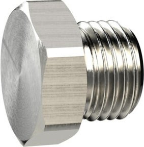 Riegler Verschlussschraube mit Außensechskant, G 3/8, SW 19, Messing verzinkt, Silber - Bild 1