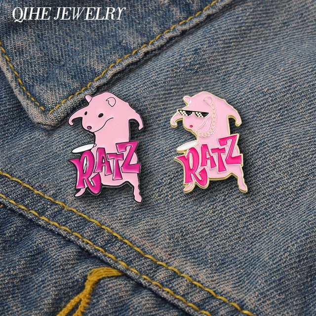 QIHE JEWELRY Brosche, Metall, Rosa, Bunt, Unisex - Bild 1