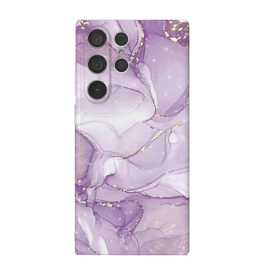 Handyhülle mit Lila Gold Marmor Design für Samsung Galaxy S25 S24 S23 Ultra Plus A35 A240 Glänzendes Hard Cover - Bild 6