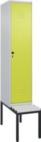 C+P Spind Classic PLUS Garderobenspind mit Sitzbank, 1 Abteil, Lichtgrau, B/T/H: 212,0 x 40,0 x 81,5 cm - Bild 1