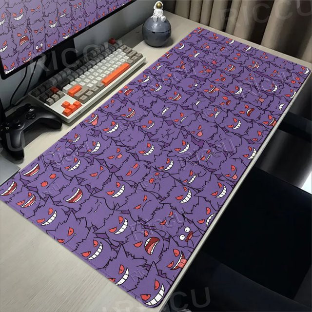 Potdemiel Gengar Mauspad Lila mit Randversiegelung für Gamer und Schreibtischunterlage im Pokemon Japan Anime Design - Bild 1