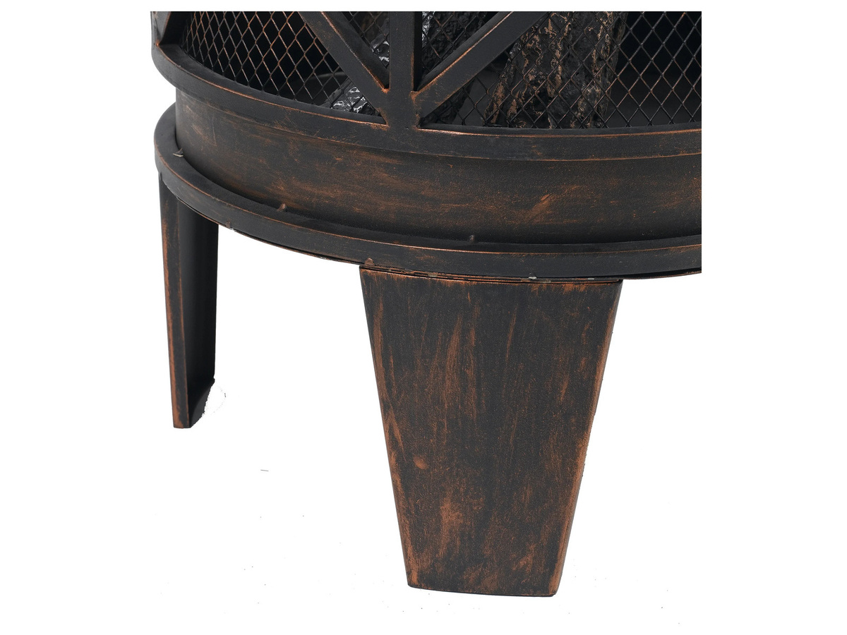 Tepro Feuerstelle Gracewood in Schwarz/Bronze mit Funkenschutz und Grillfläche, Höhe: 53 cm, Durchmesser: 40 cm - Bild 8