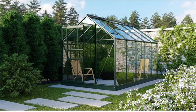 Vitavia Gewächshaus Planet 6200 mit ESG-Sicherheitsglas und Fundament, schwarz, B: 195 cm, T: 131 cm, H: 207 cm - Bild 1
