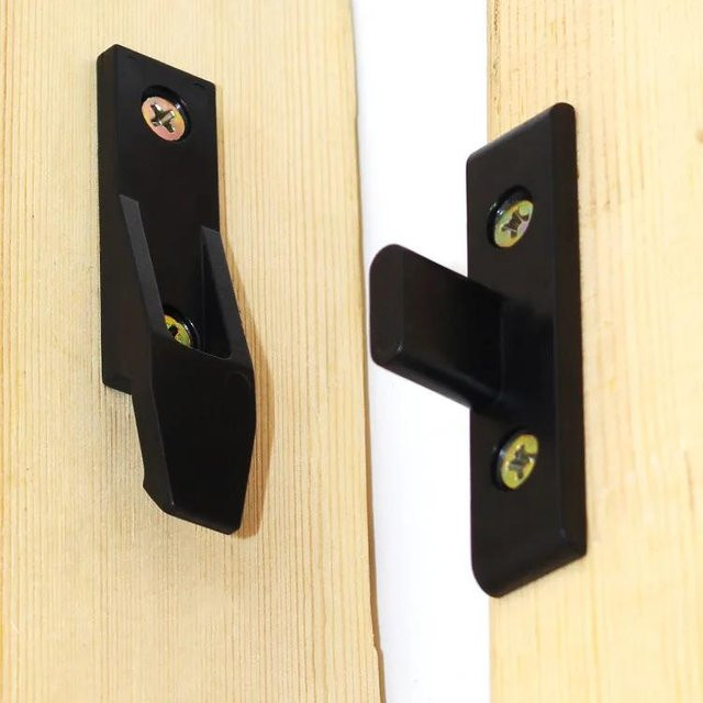 Yiran Furniture Eckwinkel aus Kunststoff in Schwarz, 4 Stück Möbel-Riegel und Scharnierschlösser zur Befestigung von Kleiderschränken - Bild 1