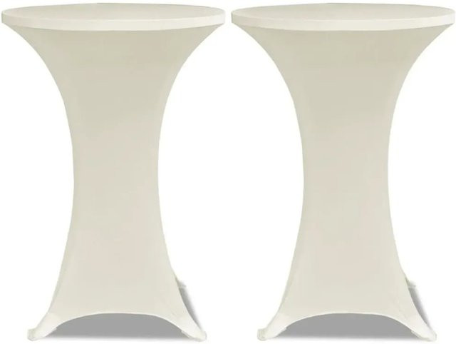 2er-Set vidaXL Tischhusse für Stehtisch als Stretchhusse in Creme und Beige mit Durchmesser: 60 cm - Bild 1