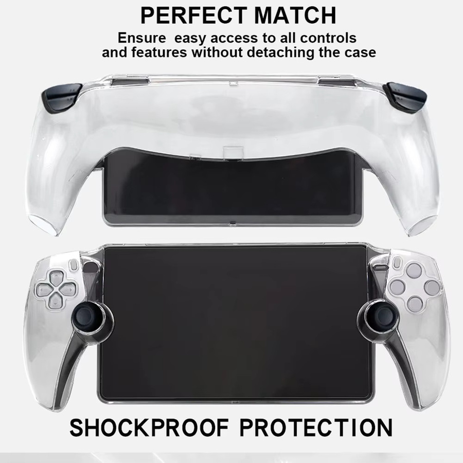 Transparente und stoßfeste Schutzhülle für PS5 Portal Playstation, waschbare Anti-Drop Shell-Hülle in Transparent und Beige - Bild 3