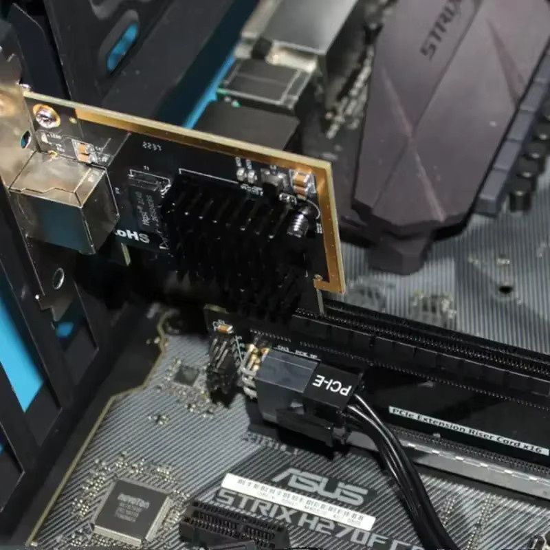 SPEEDIER PCI-E 5.0 X16 Riser Erweiterungskarte Gen5 Grafikkarte GPU Adapter Extender in Schwarz für 1U und 2U Server - Bild 3
