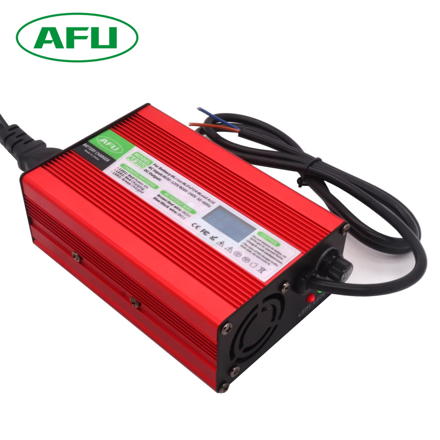 AFU Intelligentes Ladegerät für 7S 25,9 V E-Bike Lithium-Batterie-Packs und elektrische Werkzeuge, 29,4 V 10A, Rot - Bild 2