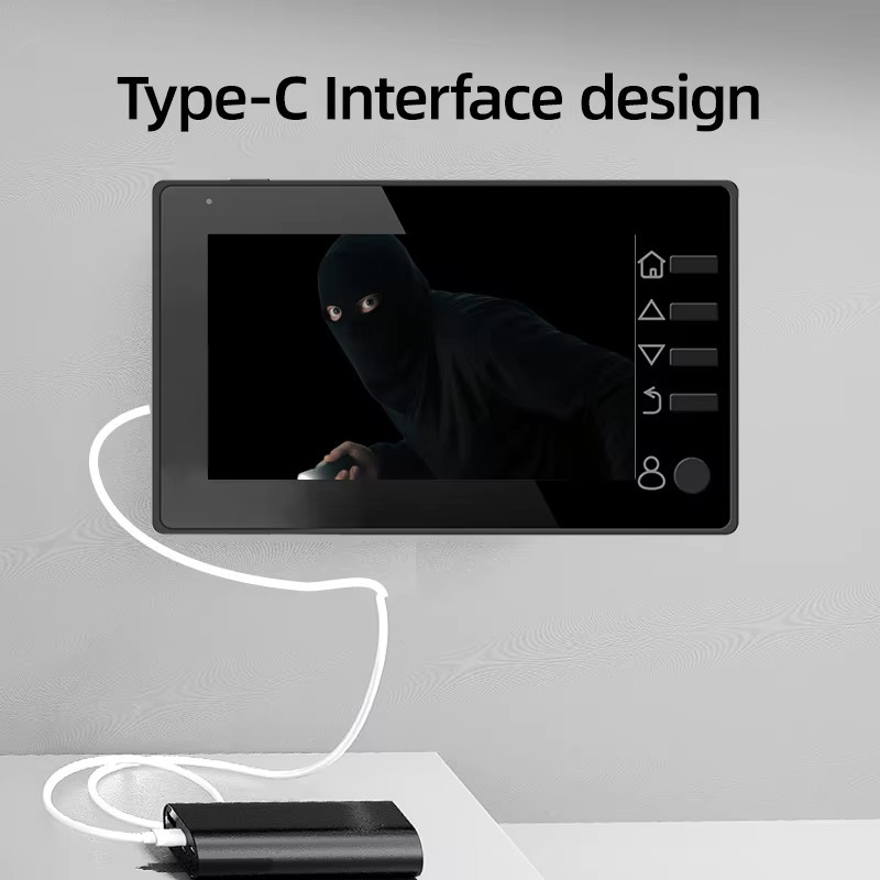 Danmini Visuelle Türklingel mit 4,3 Zoll LCD-HD-Display, digitaler Türspion mit 1 Megapixel Kamera und 120 Grad Sichtfeld in Schwarz oder Silber - Bild 2