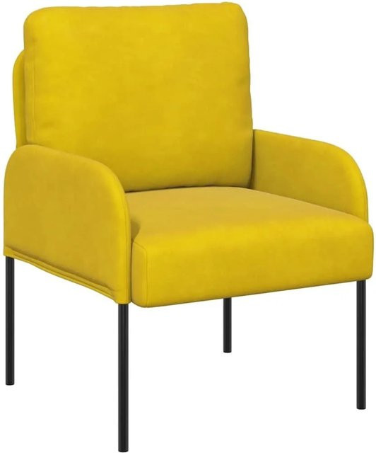 vidaXL Modernes Sofa mit Kissen in Gelb aus Sperrholz mit Armlehnen - Bild 1