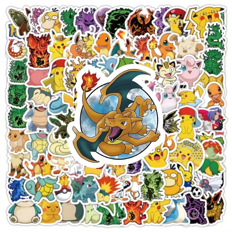 Bandai Pokémon Anime-Aufkleber, 100-teiliges Set, multicolour - Bild 2