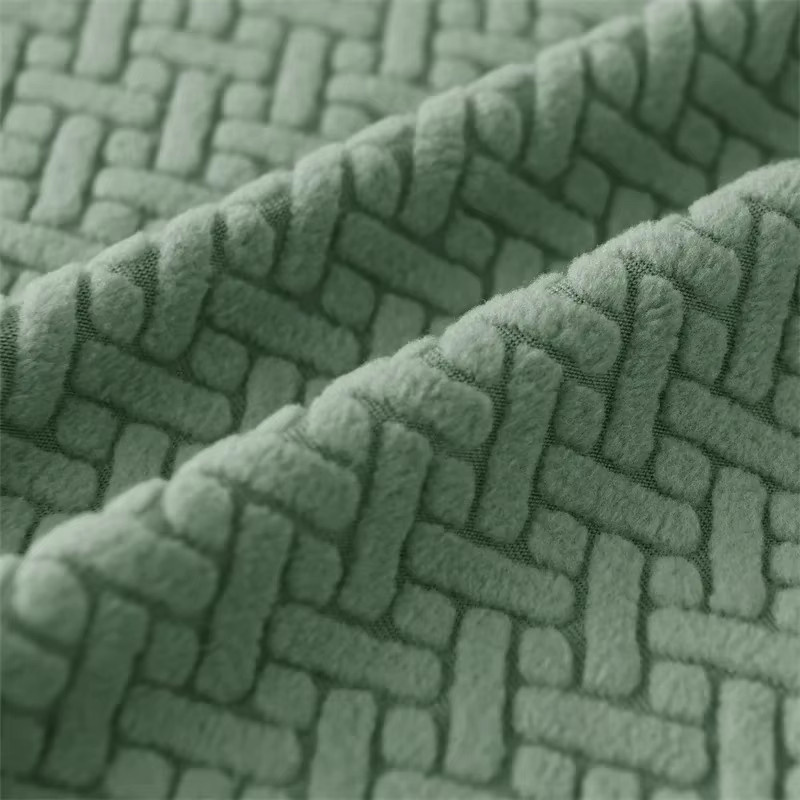 2er-Set WANERQU Jacquard Sesselbezüge für Flügelstühle in Grün, elastische Stretch-Schonbezüge zum Schutz deiner Möbel - Bild 3