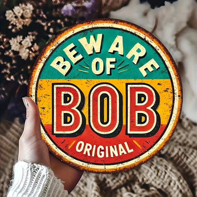 Potdemiel Vintage-Aluminiumschild Beware in Mehrfarbig, B/H: 19,81 x 19,81 cm - Bild 1