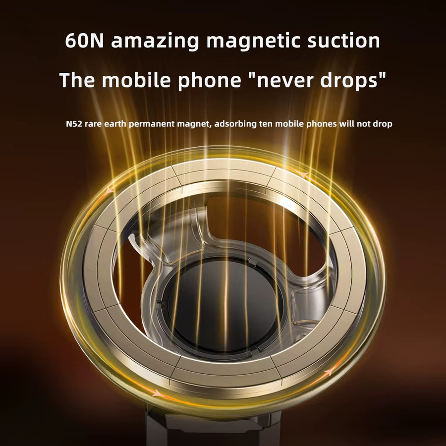 TEEQ Magnetische Handyhalterung für das Auto in Schwarz mit Saugnapf und 360 Grad Rotation für Windschutzscheibe und Armaturenbrett - Bild 1