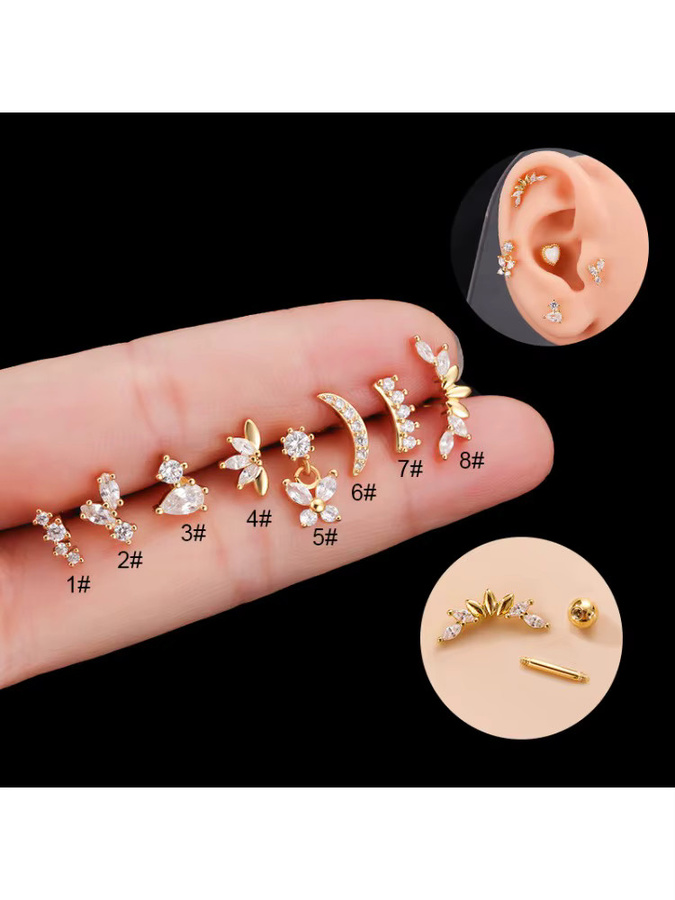 Ohrstecker mling, Edelstahl, Zirkonia, Gold, Damen - Bild 3