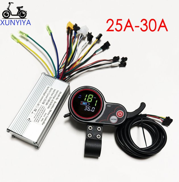 Kugoo Sinuswellen-Controller für TF-100 M4 E-Scooter mit S887 Farbdisplay 25-30A 350W-500W 5-polig UART Nr. 2 Protokoll - Bild 1
