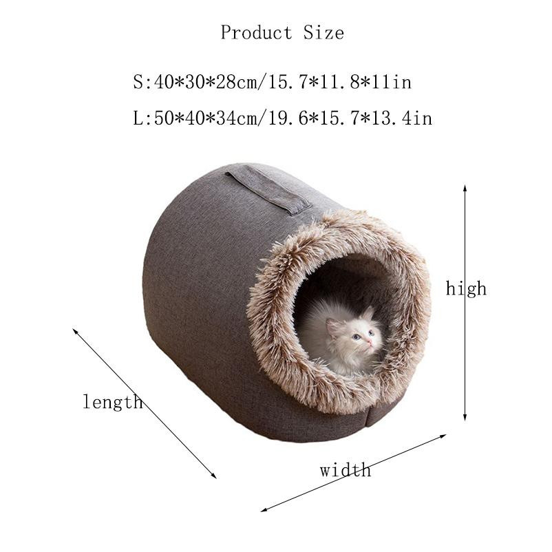 Gemütliches Katzenbett aus Plüsch von Yiran Furniture als Höhlennest für kleine Hunde und Katzen - Bild 2