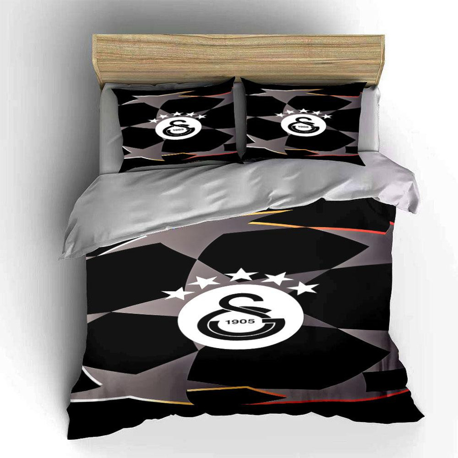 Galatasaray Bettwäsche-Set mit Emblem und Sternen von Atlantic Textile Factory, Mehrfarbig, B/H: 135 x 200 cm - Bild 2