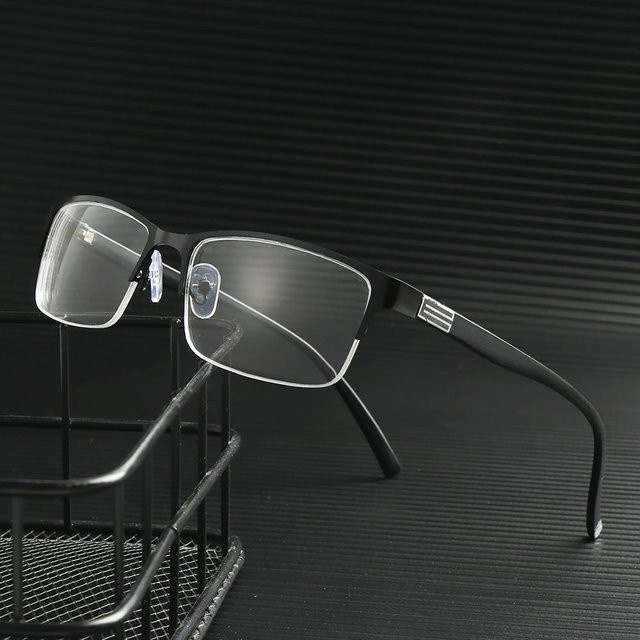 KLASSNUM Korrektionsbrille, Herren, Halbrand, quadratisch, Metall, schwarz - Bild 1