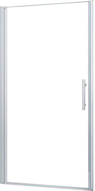 AICA Nischentür Duschkabine als Pendeltür aus ESG-Glas in Weiß mit transparentem Glas, B/H: 70 x 185 cm - Bild 1