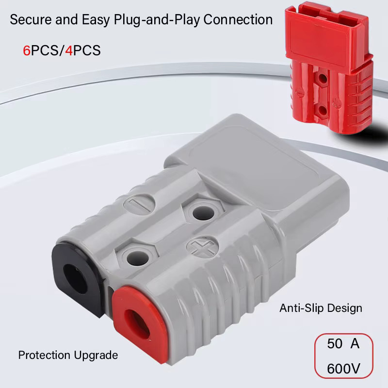 AGASHE 4-teiliges Schnellkupplungs- und Trennkabelbaum-Stecker-Set in Grau, 50 A Batteriekabel-Stecker für Winden und Anhänger - Bild 3