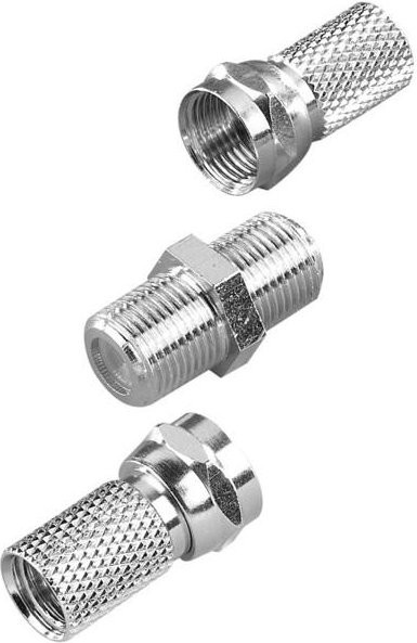 Vivanco Kabelverbinder Set in Silber mit F-Stecker - Bild 1