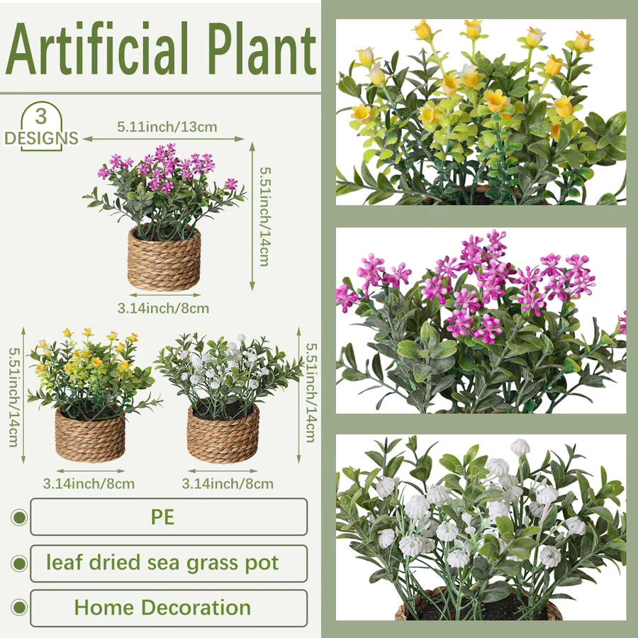 XIYA FLOWER Künstliche Gänseblümchen-Pflanzen aus PE-Material in Gelb, Weiß oder Rose zur Dekoration - Bild 2
