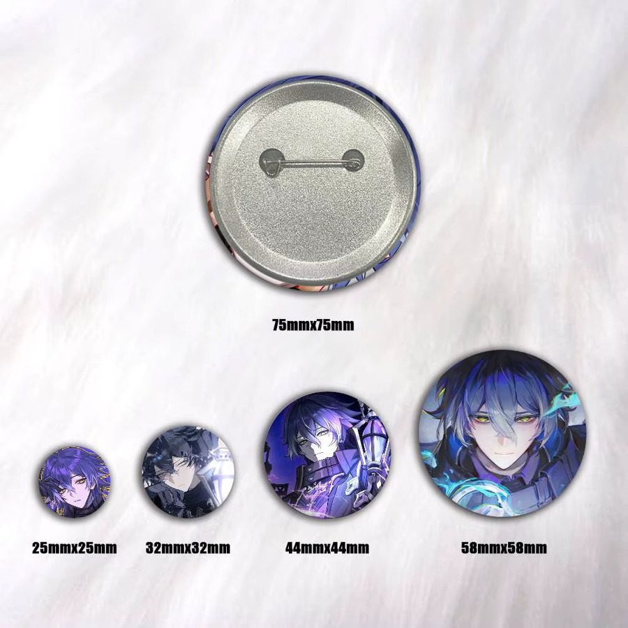 Genshin Impact Flins-Abzeichen, Manga-Ikonen-Pins, runde Cartoon-Broschen - Bild 2