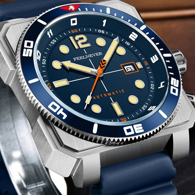 FeelNever Armbanduhr Automatik, Edelstahl, Grün, Herren - Bild 1