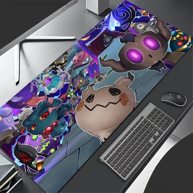 Potdemiel Leder-Mauspad Anime Pikachu und Mimikyu in Multicolour als Gaming-Tastaturunterlage und Schreibtischunterlage - Bild 1