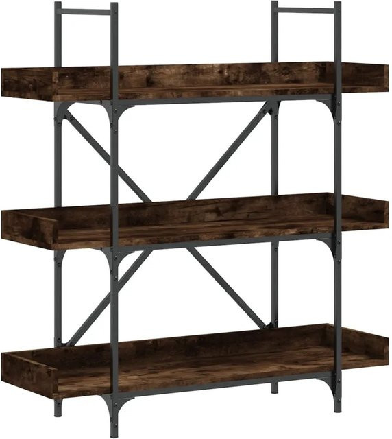 vidaXL Bücherregal mit 3 Böden in Räuchereiche, Industrial Design, B/T/H: 100 x 33 x 108,5 cm - Bild 1