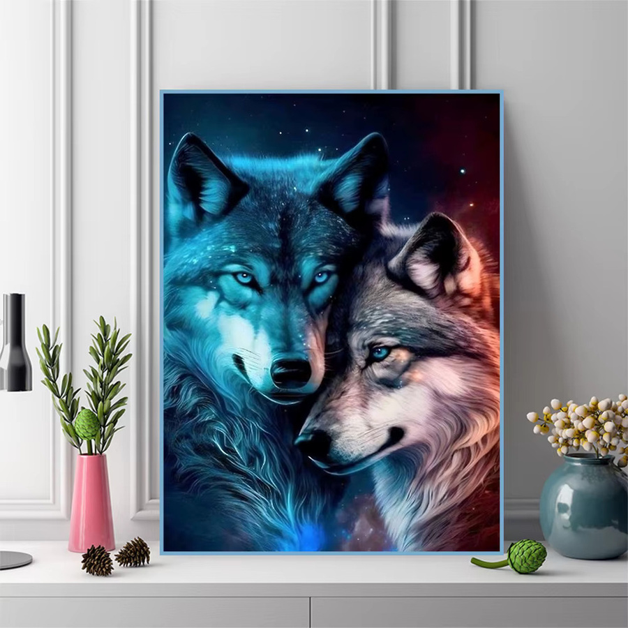 Evershine Diamant Stickerei Wolf Tier, Diamant Malerei, Mosaik DIY, bunt - Bild 3