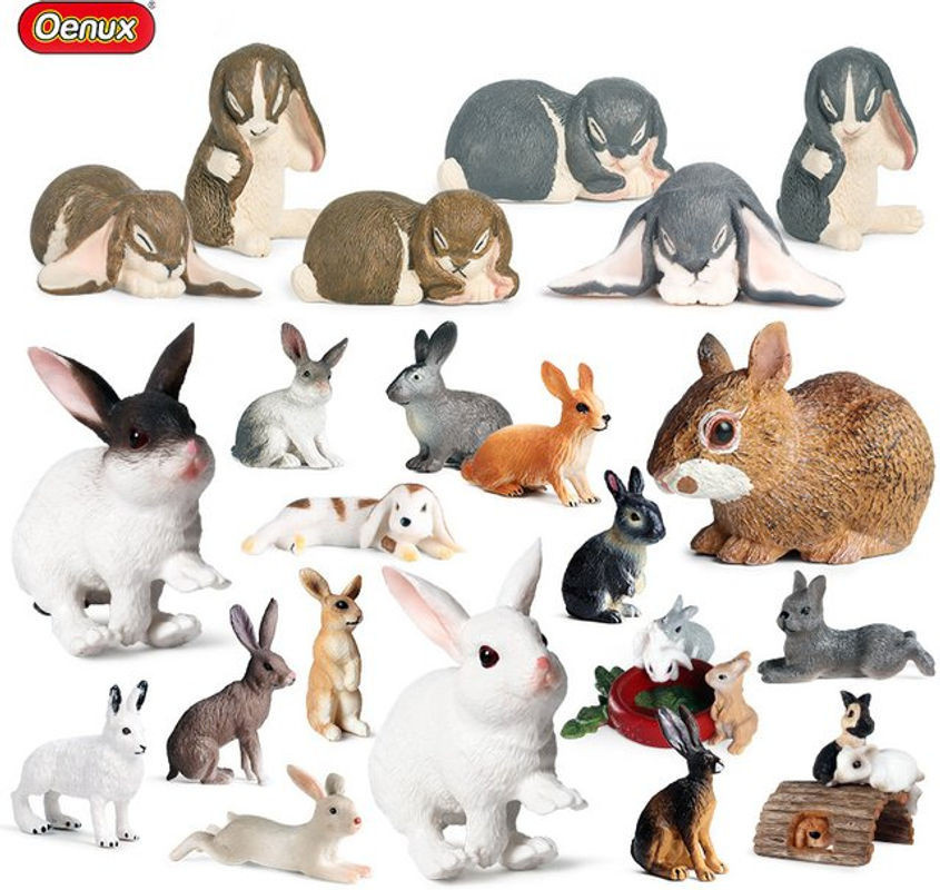 Oenux Lovely Farm Hase Actionfigur als mehrfarbige PVC-Dekoration und Kinderspielzeug - Bild 1