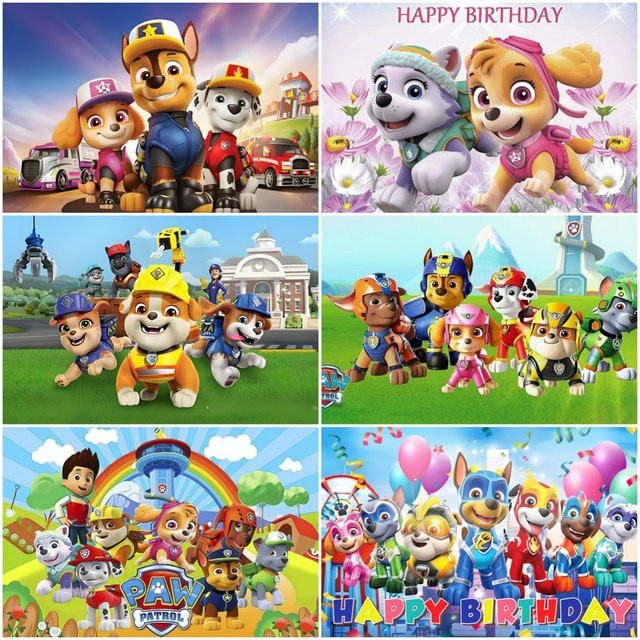 Paw Patrol Party-Dekoration Set mit Wand-Banner für Kinder, Mehrfarbig, Rechteckig, Breite: 90 cm - Bild 1