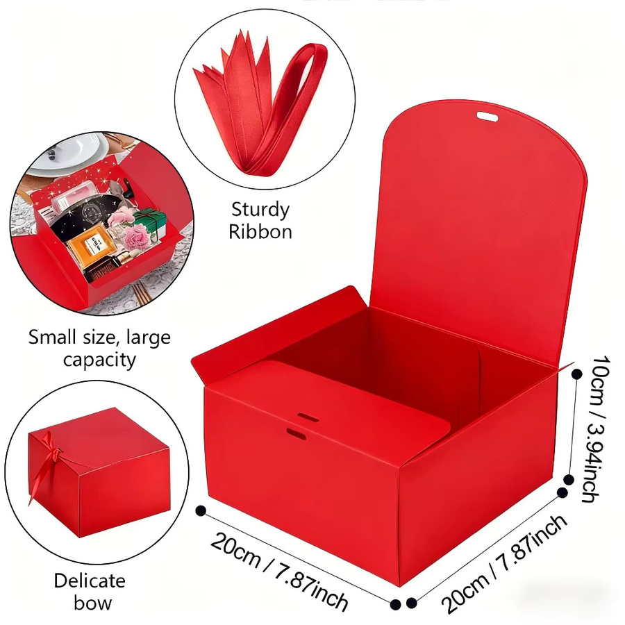 Rote Weihnachtsgeschenkbox aus Papier für Partyfavors und Heimdekoration - Bild 2