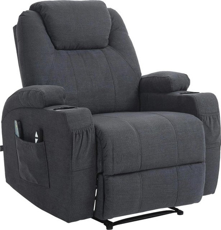 DELUKE Lounger Sessel PORTO Clubsessel aus Stoff in Dunkelgrau, B/T/H: 83 x 94 x 105 cm