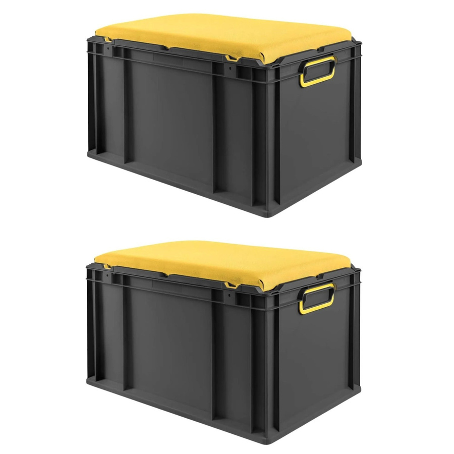 PROREGAL Sparset 2x Eurobox Nextgen Seat Box Gelb Schwarz H x B x T: 36,5 x 40 x 60 cm - Bild 2