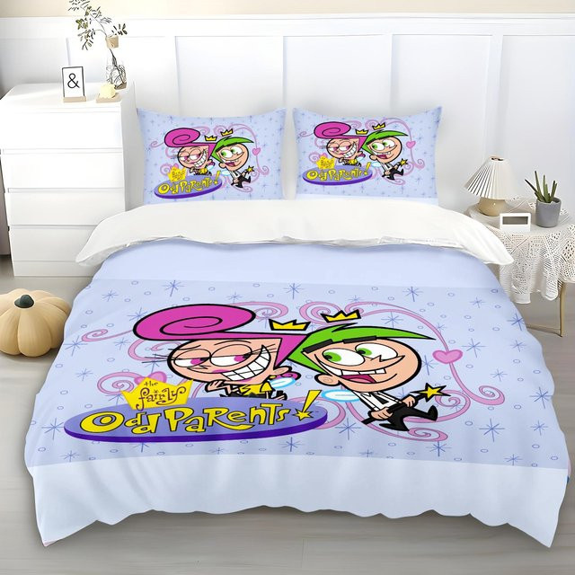 Bettwäsche-Set ZbrFourteen Cosmo und Wanda mit Bettbezug und Kissenbezügen in Blau, Breite: 135 cm, Länge: 200 cm - Bild 1
