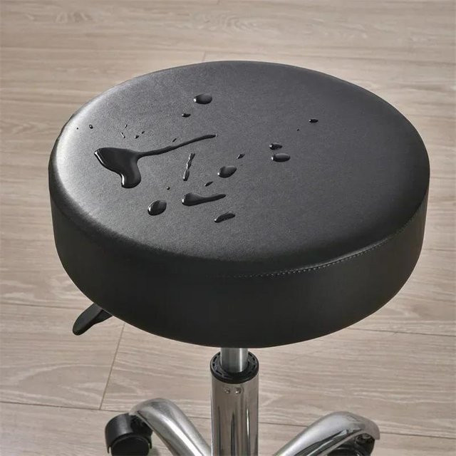 Wasserdichter runder Hockerbezug aus PU-Leder von Bestbags in Schwarz - Bild 1