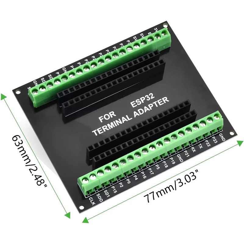 Aideepen 3er Set ESP32 Breakout Board 38PIN schmale Version für NodeMCU-32S in Schwarz - Bild 2