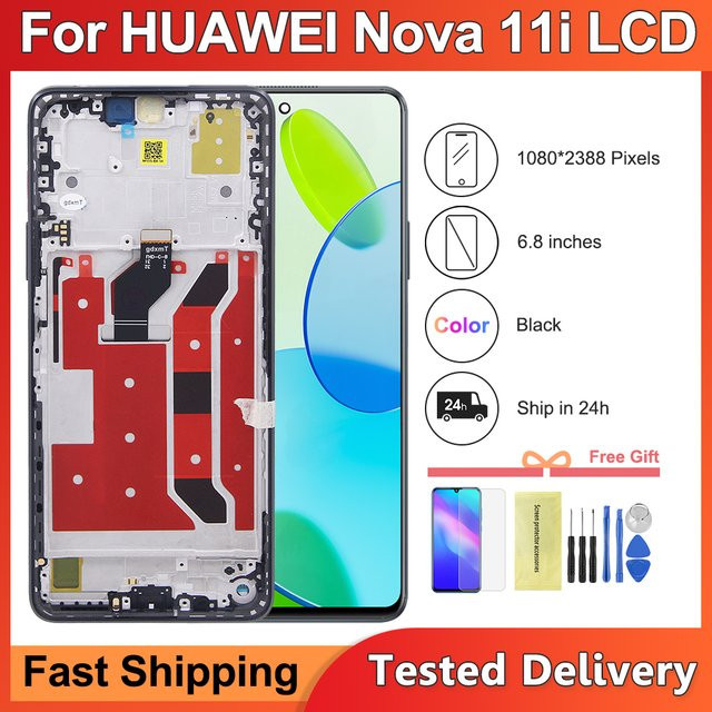 Huawei Nova 11i LCD Bildschirm Ersatz mit Touchscreen Digitizer Montage in Schwarz - Bild 1