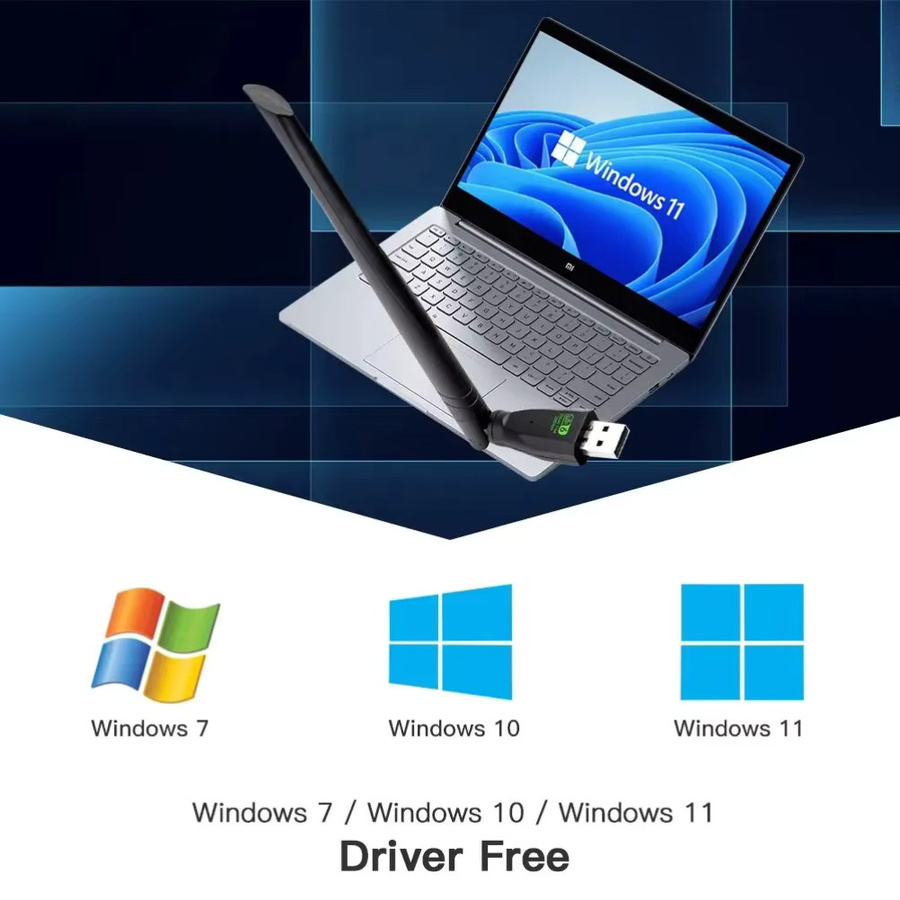 VIKEFON AX286 Wi-Fi 6 USB-Adapter Black USB-A Netzwerkkarten-Dongle für Laptop und Windows 10 11 - Bild 3