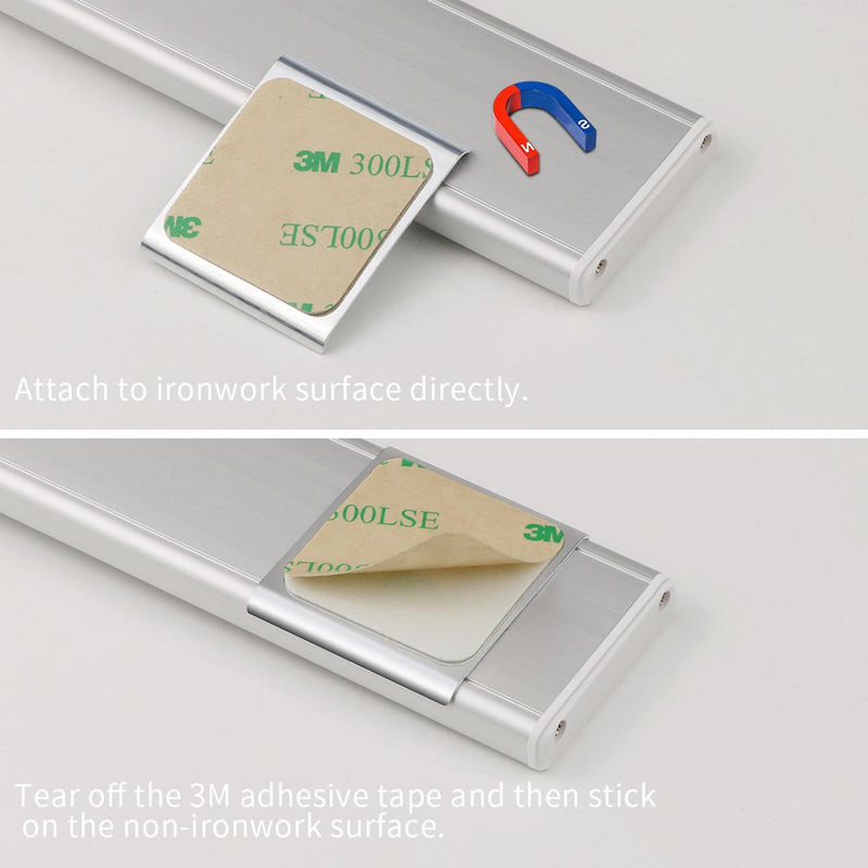Rybakov Home Lighting USB-LED-Schrankleuchte aus Aluminium mit PIR-Bewegungssensor, silberfarben, wiederaufladbar - Bild 6