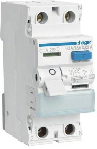 Hager FI-Schutzschalter CDA263D A 2polig 63A 0,03A 230V - Bild 1