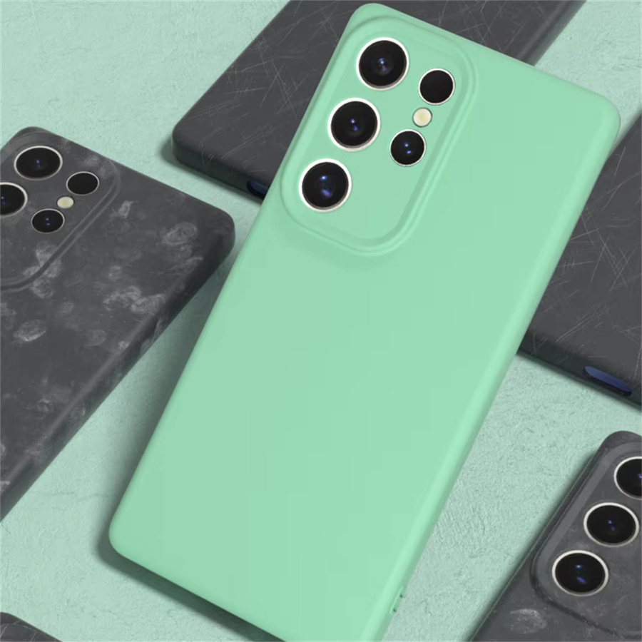 Original Liquid TPU Silikonhülle mit Linsenschutz für Samsung Galaxy S26 S25 S24 S23 S22 Plus Ultra in Schwarz und Grün - Bild 3