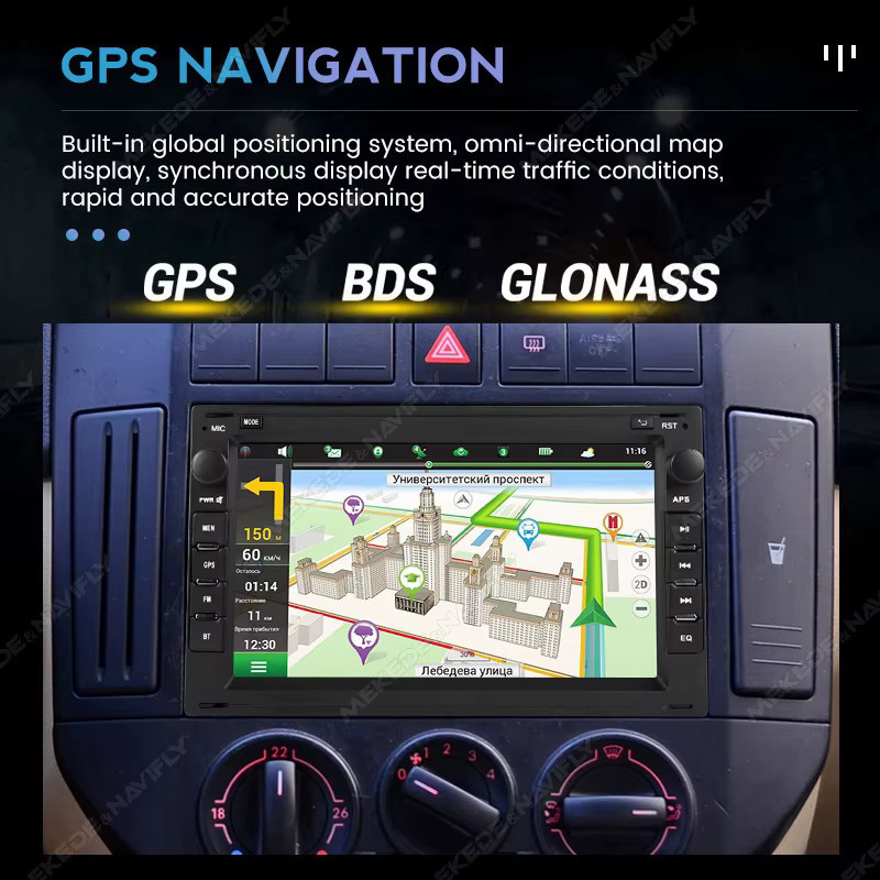 MEKEDE & Navifly Android 15 Autoradio mit 7 Zoll Display, Carplay und GPS für VW Passat B5, Golf 4, Polo, Bora, Jetta und T5, Schwarz - Bild 3