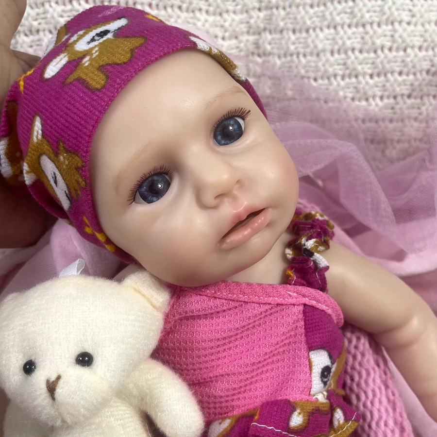 MRB LouLou Awake Reborn Babypuppe aus Vollsilikon, 13 Zoll Mädchenpuppe in Rosa/Pink - Bild 2