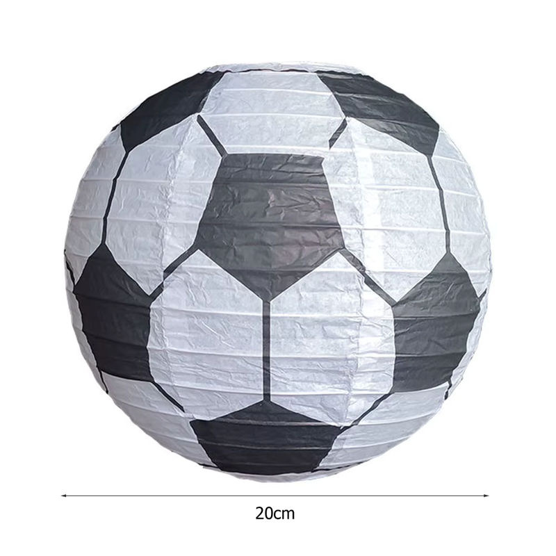 APWIKOGER Handgemachte Papier Laternen in Ballform für Sport-Themen wie Baseball, Basketball oder Fußball, Durchmesser: 20 cm, Schwarz - Bild 4