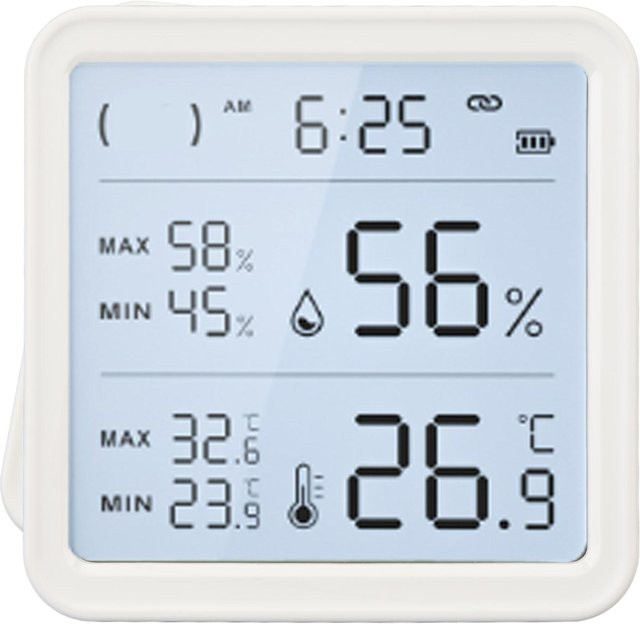 Neoglint Digitales Wifi Temperatur- und Feuchtigkeitsmesser in Weiß zur Messung von -9,9 bis 60 Grad Celsius und 0% bis 99% rF - Bild 1